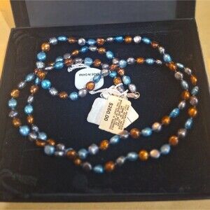 Genuine Fine Opaque Cultured Freshwater Pearl Necklace - Sterling silver